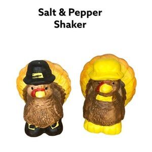 Thanksgiving salt and pepper shaker- home styles by Hermitage Pottery
